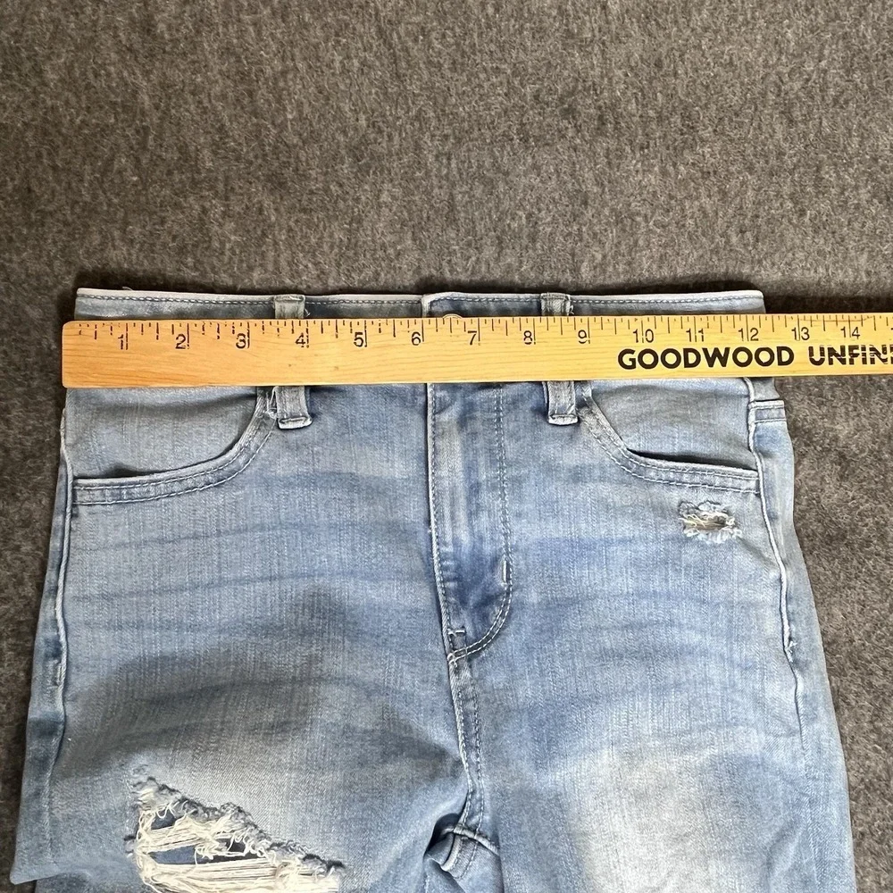 American Eagle Destroyed Next Level Stretch Hi Rise Jegging Sz 0 Short‎ Light